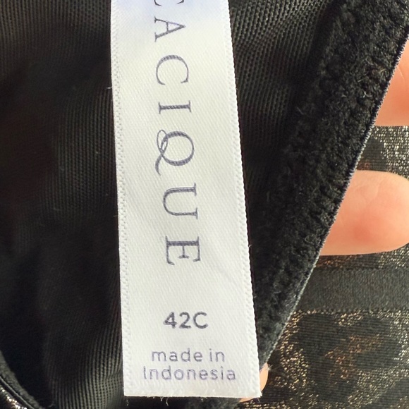 LANE BRYANT CACIQUE 42C Smooth Boost Plunge Racerback Bra Animal sparkle Print - Picture 6 of 7